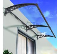 Modern Window Awning Canopy 80x110cm 2.5mm Thick Polycarbonate Rain Shelter for Doors & Patios Durable Outdoor Cover with Black Bracket Stylish Porch Awning
