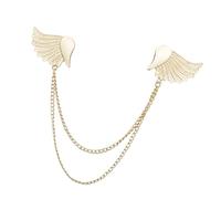 Modern Wing-Shaped Collar Pin with Anti-Loss Closure Metal for Professional or Social Angel Wing Tie Pin