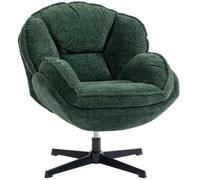 Modern Wingback Accent Chair With Swivel For Living Room Dark Green