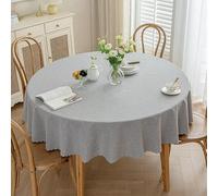Modern Wipeable Waterproof and Wash Free Table Cloth Round Cotton Linen Tablecloths Gray Luxury Macrame indoor Outdoor Table Cover for Hotel Home Party Dinner Decoration 90 * 90Cm