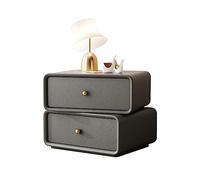 Modern with 2 Ders Rotatable Solid Wood Bedside Table Minimalist Leather Top Bedroom Fur Versatile Night nd for Home Decor