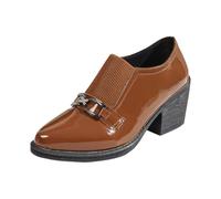 Modern women's dance shoes with heel, elegant indoor shoes for friendship dance, durable square dance shoes according to national standard, versatile for everyday use, holidays, brown, 9 UK