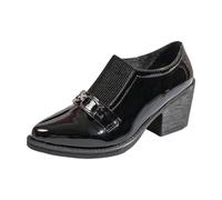 Modern women's dance shoes with heel, elegant indoor shoes for friendship dance, durable square dance shoes according to national standard, versatile for everyday use, holidays, black, 5 UK