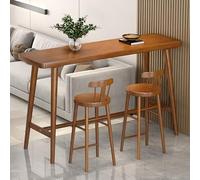 Modern Wood Bar Table Set, Kitchen Table with Footstool, Compact Design for Living Room & Restaurants, Ideal for Small Spaces, Dimensions: 120x40x105.1cm