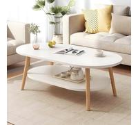 Modern Wood Coffee Table with Storage Shelves - Space-Saving Design for Small Apartments - Stylish and Functional Furniture for Living Room, Office, and Home Decor