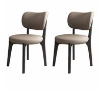 Modern Wood Dining Chairs Set of 2 - Upholstered Kitchen Chairs with Curved Backrest Farmhouse Armless Design for Dining Room & Living Room (Color 3)