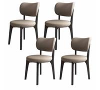 Modern Wood Dining Chairs Set of 4 Upholstered Kitchen Side Chairs with Curved Backrest for Dining Room & Living Room Farmhouse Style Armless Design (Color 3)