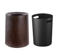 Modern Wood Imitation Trash Can - 8L/12L Anti-Spill Bin for Indoor/Outdoor Use with Removable Liner (A, 21.5x26x20cm) - Stylish & Functional Waste Container