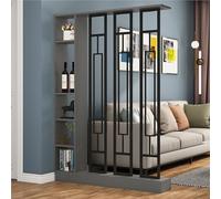 Modern Wood Room Divider & Bookshelf55 L x 79" H GrayBlack Privacy Screen with Multiple Shelves for Home Office BedroomStylish Temporary Storage & Decorative Partition