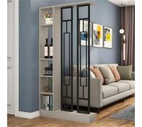 Modern Wood Room Divider, Indoor Privacy Screen with Multiple Shelves, Temporary Storage Cabinet, Display Partition Separator for Home Office and Bedroom Decor