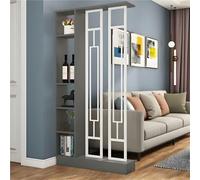 Modern Wood Room Divider, Indoor Privacy Screen with Multiple Shelves, Temporary Storage Cabinet, Display Partition Separator for Home Office and Bedroom Decor