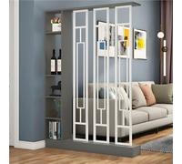 Modern Wood Room Divider, Indoor Privacy Screen with Multiple Shelves, Temporary Storage Cabinet, Display Partition Separator for Home Office and Bedroom Decor