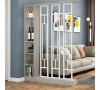 Modern Wood Room Divider, Indoor Privacy Screen with Multiple Shelves, Temporary Storage Cabinet, Display Partition Separator for Home Office and Bedroom Decor
