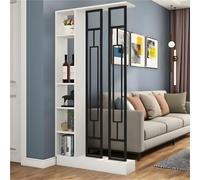 Modern Wood Room Divider, Indoor Privacy Screen with Multiple Shelves, Temporary Storage Cabinet, Display Partition Separator for Home Office and Bedroom Decor
