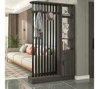 Modern Wood Room Divider Screen - Freestanding Partition with Storage Shelf for Teahouses Hotels and Entryways - Stylish Privacy Solution for Home and Business