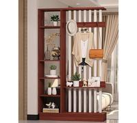 Modern Wood Room Divider with Shelf & Coat Rack - Freestanding Decorative Screen for Home Office Living Room Stylish Space Partition & Storage Solution