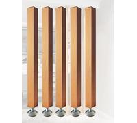 Modern Wood Slat Room Dividers, 7.87ft Floor-to-Ceiling, 5-Pack Panels for Office, Hallways, Lofts & Living Rooms - Slish Privacy Partits for Home & Worpace