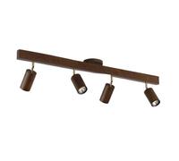 Modern Wood Track Light Ceiling Spotlight Adjustable Directional Flush Mount Fixture Contemporary Home Decor Wooden Spot Lamp for Kitchen Bedroom Hallway(Three-Color Dimmable,1 Head)/Neutral Light/4 H