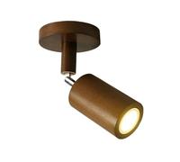 Modern Wood Track Light Ceiling Spotlight Adjustable Directional Flush Mount Fixture Contemporary Home Decor Wooden Spot Lamp for Kitchen Bedroom Hallway(Three-Color Dimmable,1 Head)/White Light/1 Hea