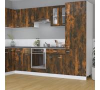 Vidaxl Hanging Glass Cabinet Lyon Smoked Oak 60X31X60 Cm Engineered Wood