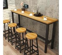 Modern Wooden Bar Table 47.2" Long Console Coffee Table Counter Height Dining Table for Kitchen Natural Finish Rectangular Design