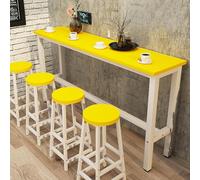 Modern Wooden Bar Table - 55.1" L x 15.7" W x 39.4" H Yellow Console Dining Table Rectangular Kitchen Counter Height Table for Dining Room & Living Space Stylish Home Furniture