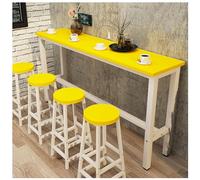 Modern Wooden Bar Table, Counter Height Dining Table, Narrow Rectangle Console Sofa Table with Black and White Frame, Long Breakfast Kitchen Table