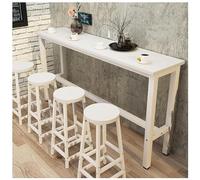 Modern Wooden Bar Table, Counter Height Dining Table, Narrow Rectangle Console Sofa Table with Black and White Frame, Long Breakfast Kitchen Table