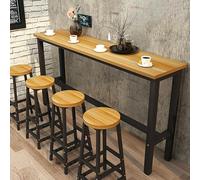 Modern Wooden Bar Table Rectangle Console & Sofa Table Counter Height Dining & Breakfast Table Balcony Railing Coffee Table (47.2" L x 15.7" W x 39.4" H)