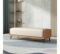 Modern Wooden Bed Bench, Upholstered Entryway Footrest, Stylish Shoe Storage for Living Room, Hallways, Walk-in Closets (39.4" Wide, Color A)