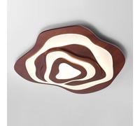 Modern Wooden Ceiling Lamp, With Acrylic Shade, Dimmable LED Lighting Fixtures With 3 Light Colors, Flush Mount Close To The Ceiling, For Bedroom Children's Room Nursery(Size:Φ：40cm,Color:Old wood)