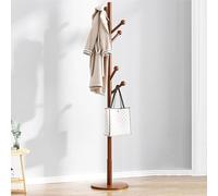 Modern Wooden Coat Rack Stand Freestanding Entryway Hall Tree with Round Base Stylish 173cm x 38cm x 38cm for Bedroom Entryway and Hallway Storage