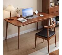Modern Wooden Computer DeskSimple Home Office Workstation with Large Legroom for Living Room Gaming & Writing (Brown 100cm/39in)