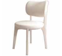 Modern Wooden Dining Chair, Upholstered with Curved Back, Rustic Style, Armless Design for Kitchen & Living Room, 1PC (Color1) - Stylish & Comfortable Seating