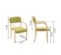 Modern Wooden Dining Chair with Armrests, Upholstered Comfortable Seat for Kitchen, Living Room, Office, Lounge, Café - Max Load 150kg, Stylish & Durable Design