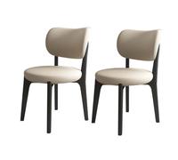 Modern Wooden Dining Chairs Set with PU Leather Upholstery and Round Cushion, Ideal for Kitchen, Dining Room, Living Room, Bedroom, Study