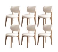 Modern Wooden Dining Chairs Set with PU Leather Upholstery and Round Cushion, Ideal for Kitchen, Dining Room, Living Room, Bedroom, Study