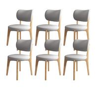 Modern Wooden Dining Chairs Set with PU Leather Upholstery and Round Cushion, Ideal for Kitchen, Dining Room, Living Room, Bedroom, Study