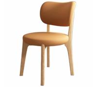 Modern Wooden Dining Chairs with Curved Back, Upholstered, Rustic Style, Armless Design for Kitchen and Living Room - 1PC (Color1)