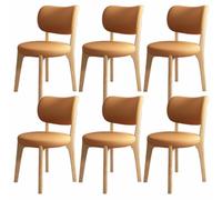 Modern Wooden Dining Chairs with Curved Back, Upholstered, Rustic Style, Armless, Ideal for Kitchen and Living Room - 1 Piece (Color1)