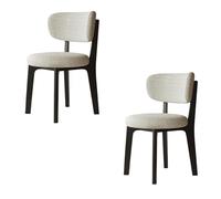 Modern Wooden Dining Set - 2/4/6 Seats Classic Cotton-Linen Cushion Covers Removable and Washable Perfect for Kitchen and Restaurant - Black Finish