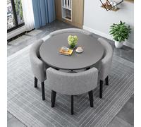 Modern Wooden Dining Table for 4 - Round/Square Kitchen Table for Living Room & Dining Room - Conference Table with 4 Seats 22.8 cm Height