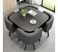 Modern Wooden Dining Table Set with 4 Chairs - Space-Saving Kitchen & Conference Table for Breakfast Dining and Receptions - Stylish & Functional Furniture