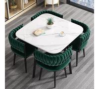 Modern Wooden Dining Table Set with 4 Chairs Square Kitchen Reception Table for Dining Room or Kitchen Stylish Design & Comfort Combined
