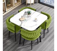 Modern Wooden Dining Table Set with 4 Chairs Square Kitchen Reception Table Stylish Dining Room Furniture for Home and Kitchen Use