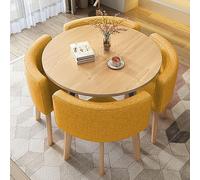 Modern Wooden Dining Table Set with 4 Chairs - Stylish Conference Table & Chair Combo for Living Room Dining Room or Office Use