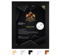 Modern Wooden Effect Photo Frame | Home Decor Picture Frame | Tabletop & Wall-Mounting Poster Frame | Safe Perpex Front (Black, 50x60cm (500x600mm))