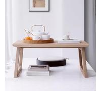 Modern Wooden Farmhouse Coffee Table for Living Room Bedroom Office Mid Century Style Rectangle Dining Table with Quick Folding for Easy Storage 80 * 50 * 35cm