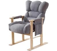 Modern Wooden Frame Office Chair with Removable Fabric Material Adjustable Backrest and Reclining Feature for Versatile Use