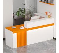 Modern Wooden L-Shape Cashier Desk | Stylish Retail Checkout Counter for Salon, Office & Store | Durable Reception Furniture for Professional Use